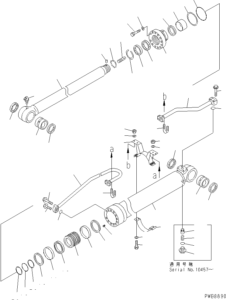 Схема запчастей Komatsu PC228UU-1 - ЦИЛИНДР РУКОЯТИ(№-) ОСНОВН. КОМПОНЕНТЫ И РЕМКОМПЛЕКТЫ