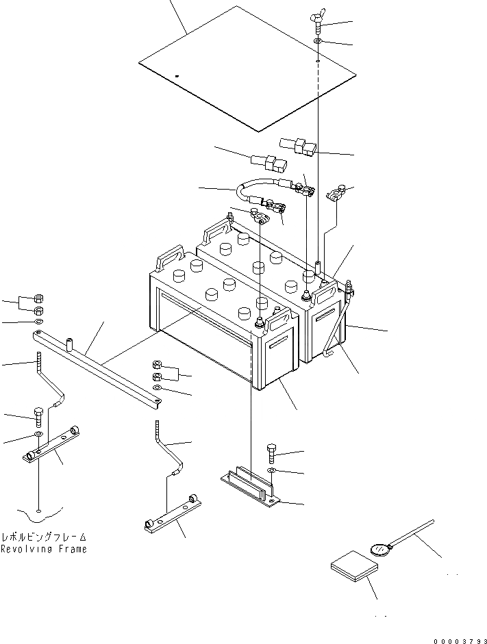 Схема запчастей Komatsu PC228US-3U - АККУМУЛЯТОР (ВЫСОК. ЕМК.) (NX)(№-) ЭЛЕКТРИКА