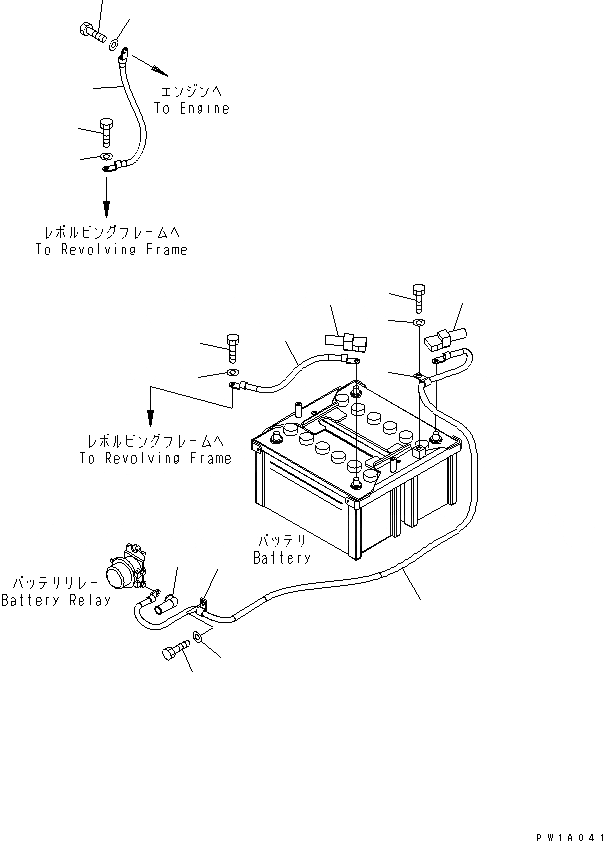 Схема запчастей Komatsu PC228US-3U - ЭЛЕКТРОПРОВОДКА (АККУМУЛЯТОРН. ОТСЕК)(№-) ЭЛЕКТРИКА