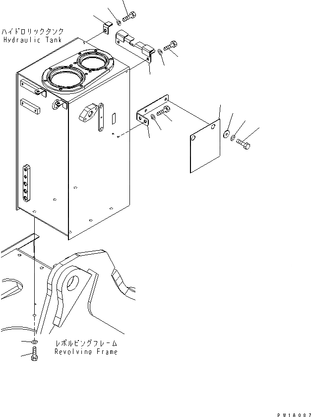 Схема запчастей Komatsu PC228US-3U - ГИДР. БАК. (КОРПУС) (YELНИЗ.)(№-) ГИДРАВЛИКА