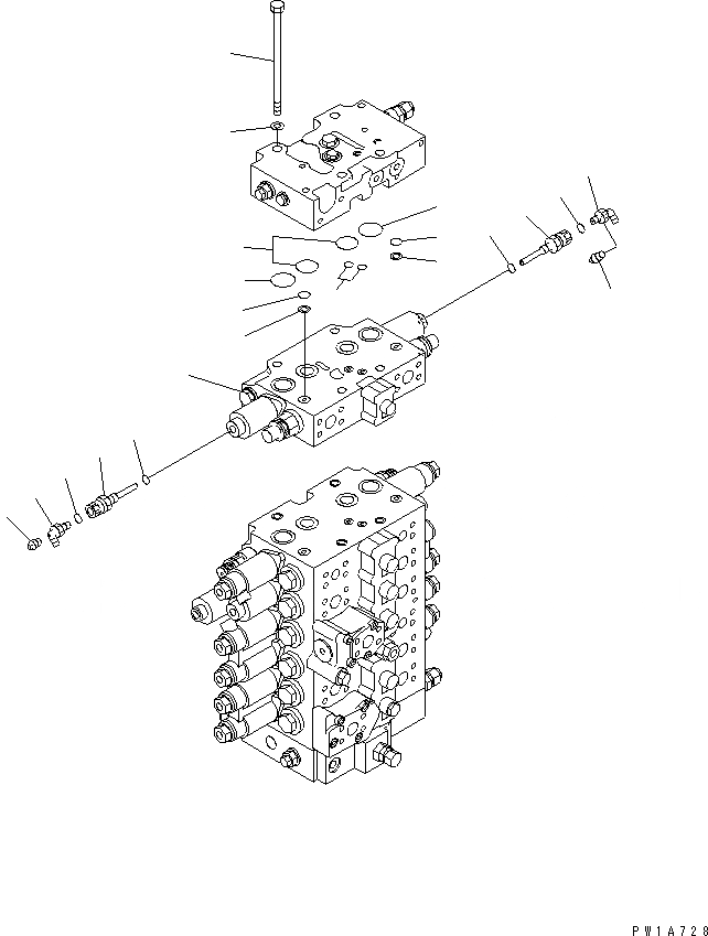 Схема запчастей Komatsu PC228US-3U - ОСНОВН. КЛАПАН (СОЕДИНИТЕЛЬН. ЧАСТИ) ( АКТУАТОР) (КОМПЛЕКТ)(№-) ГИДРАВЛИКА