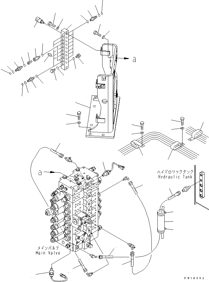 Схема запчастей Komatsu PC228US-3U - ОСНОВН. КЛАПАН (ШЛАНГИ) ( И АКТУАТОР)(№-) ГИДРАВЛИКА