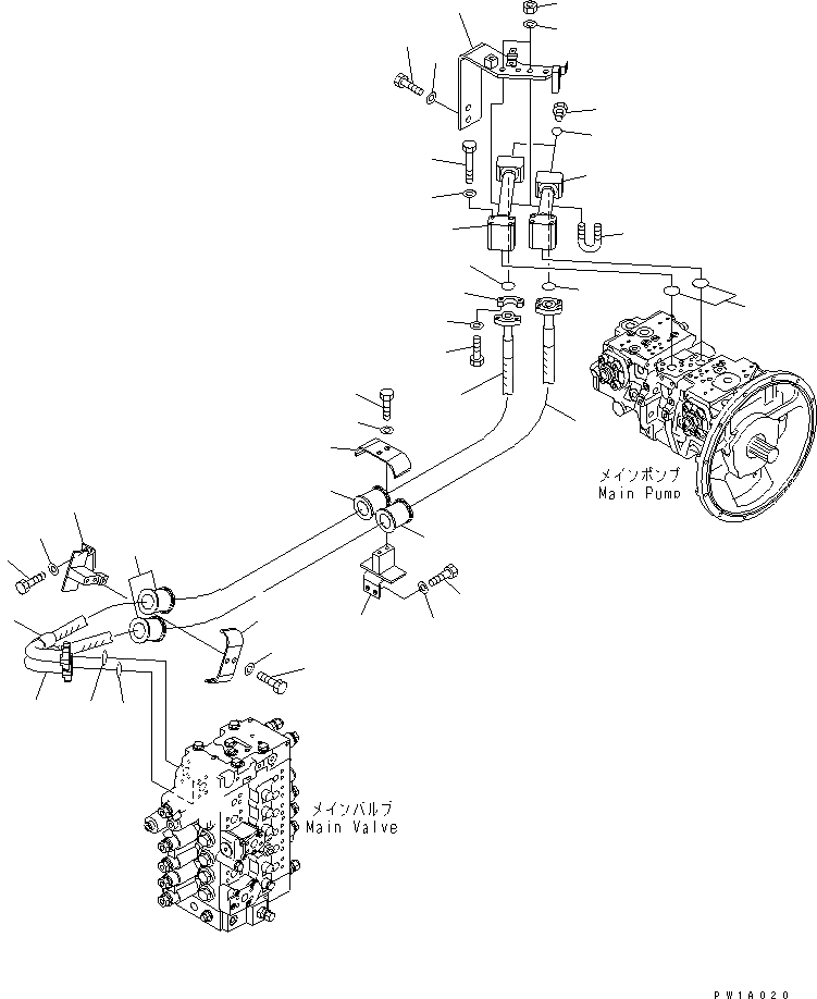 Схема запчастей Komatsu PC228US-3U - ЛИНИЯ ПОДАЧИ(№-) ГИДРАВЛИКА