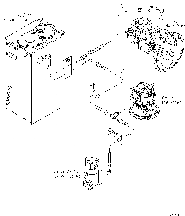 Схема запчастей Komatsu PC228US-3U - ВОЗВРАТН. ЛИНИЯ(№-) ГИДРАВЛИКА