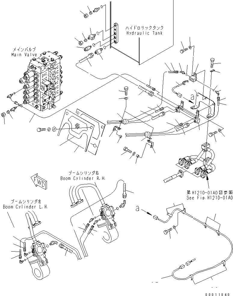 Схема запчастей Komatsu PC228US-3U - РУКОЯТЬ И КЛАПАН ПЕРЕГРУЗКИ СТРЕЛЫ (ДЛЯ ЕС)(№-) ГИДРАВЛИКА