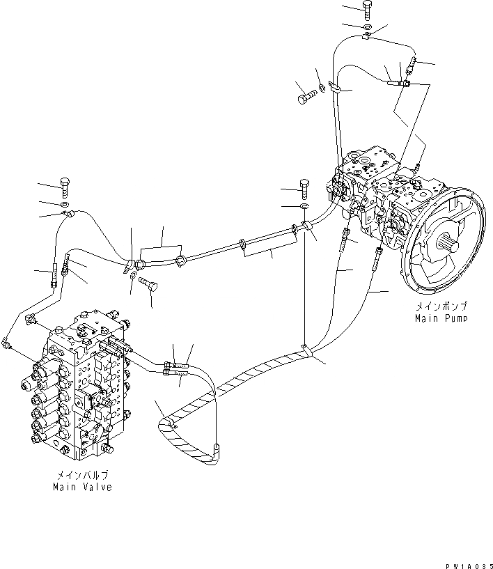 Схема запчастей Komatsu PC228US-3U - LS ЛИНИИ(№-) ГИДРАВЛИКА