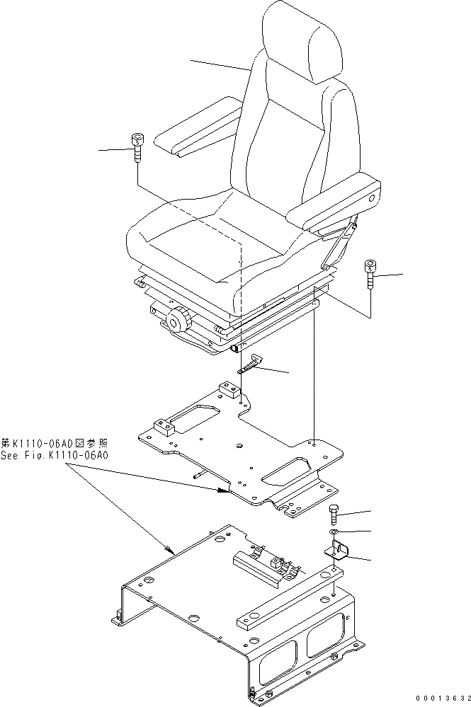 Схема запчастей Komatsu PC228US-3U - СИДЕНЬЕ ОПЕРАТОРА (С ПОДВЕСКОЙ) (ДЛЯ США)(№-) КАБИНА ОПЕРАТОРА И СИСТЕМА УПРАВЛЕНИЯ