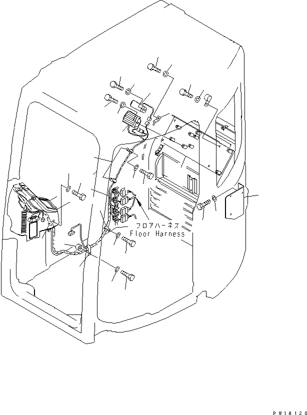 Схема запчастей Komatsu PC228US-3U - КАБИНА (ЭЛЕКТРОПРОВОДКА)(№-) КАБИНА ОПЕРАТОРА И СИСТЕМА УПРАВЛЕНИЯ