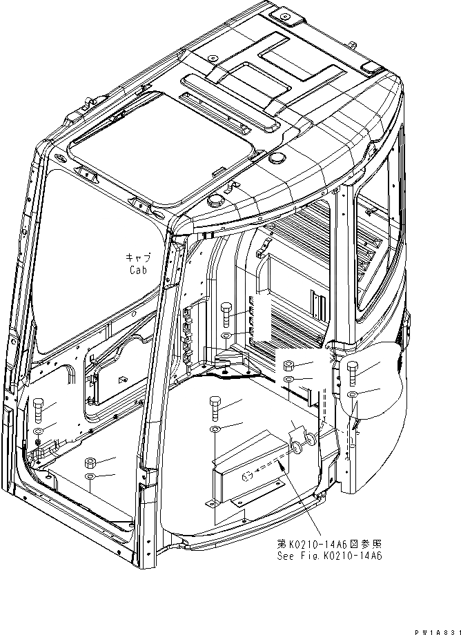 Схема запчастей Komatsu PC228US-3U - КАБИНА (ЧАСТИ Д/УСТАНОВКИ) (НАПРЯЖ. 12В) (КРОМЕ ЯПОН.)(№9-) КАБИНА ОПЕРАТОРА И СИСТЕМА УПРАВЛЕНИЯ