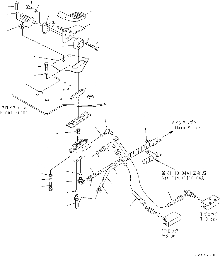 Схема запчастей Komatsu PC228US-3U - ОСНОВН. КОНСТРУКЦИЯ (УПОР ДЛЯ НОГ) (ЛЕВ.) ( АКТУАТОР)(№-) КАБИНА ОПЕРАТОРА И СИСТЕМА УПРАВЛЕНИЯ