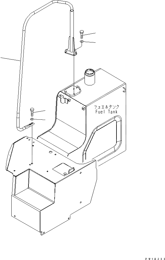 Схема запчастей Komatsu PC228US-3U - ПОРУЧНИ (YELНИЗ.)(№-) ЧАСТИ КОРПУСА