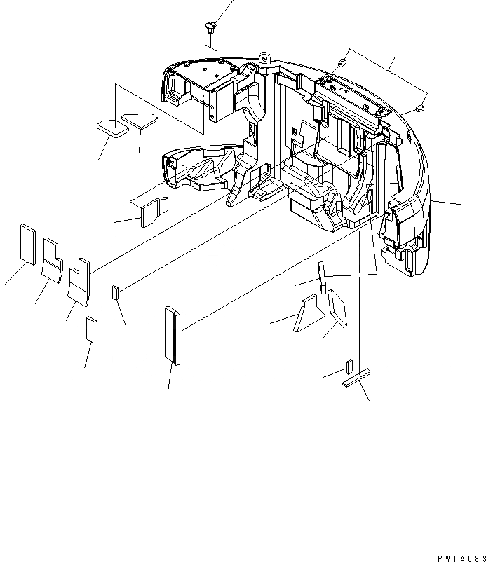 Схема запчастей Komatsu PC228US-3U - ПРОТИВОВЕС (KG) (YELНИЗ.)(№-7) ЧАСТИ КОРПУСА