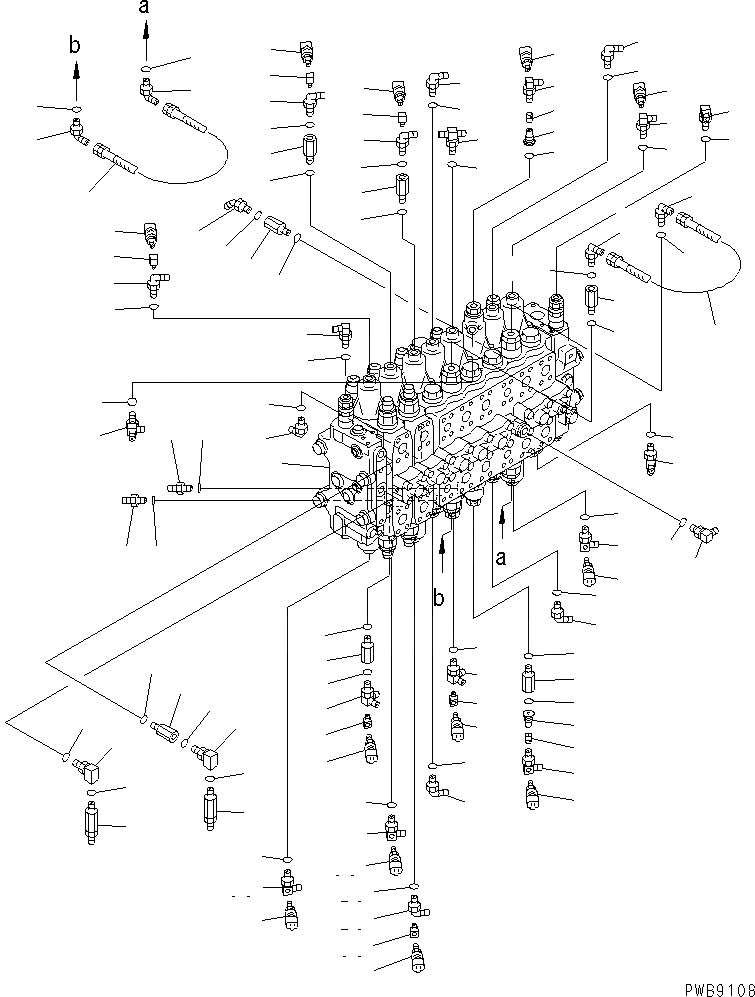 Схема запчастей Komatsu PC228US-2 - ОСНОВН. КЛАПАН (СОЕДИНИТЕЛЬН. ЧАСТИ) ( АКТУАТОР) (ДЛЯ MONO СТРЕЛА) ГИДРАВЛИКА