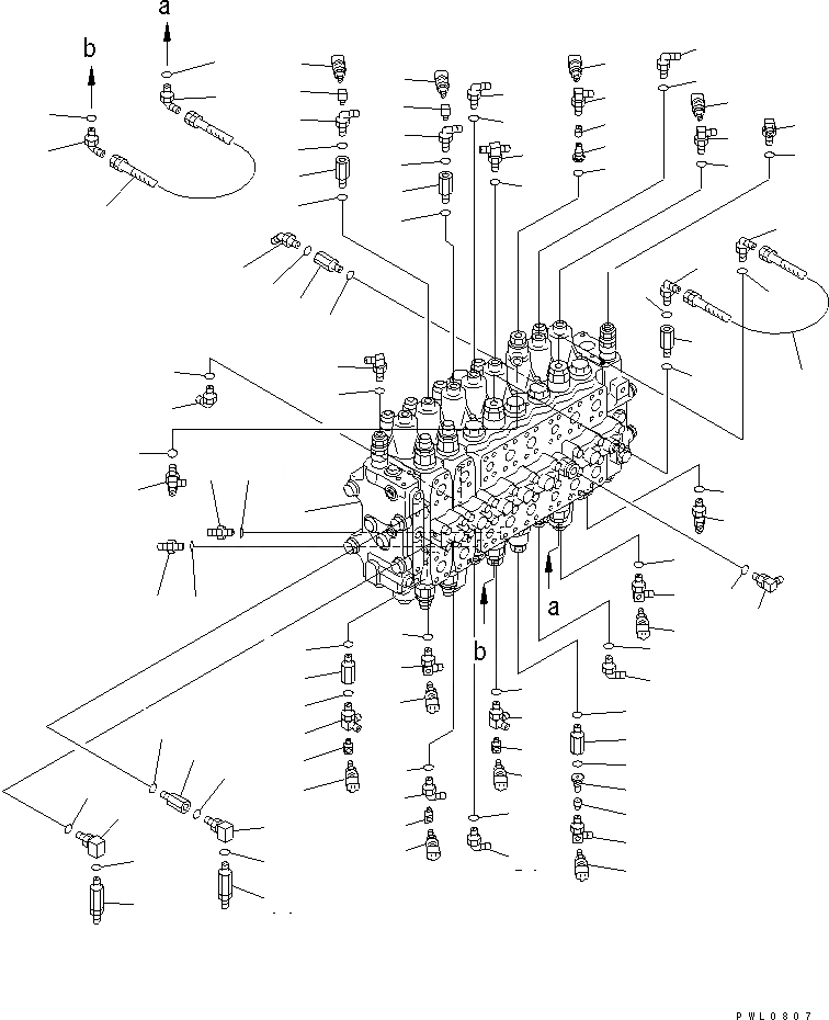 Схема запчастей Komatsu PC228US-2 - ОСНОВН. КЛАПАН (СОЕДИНИТЕЛЬН. ЧАСТИ) ( АКТУАТОР) (СПЕЦИФ-Я С ОТВАЛОМ) ГИДРАВЛИКА