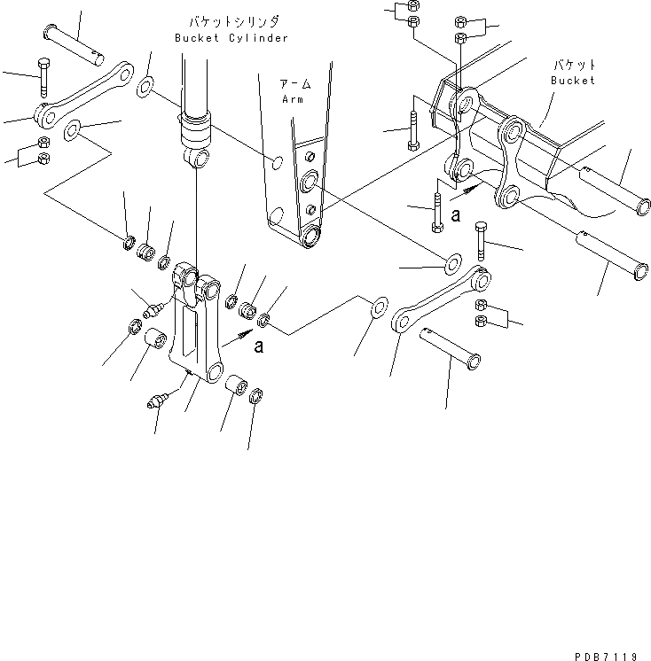 Схема запчастей Komatsu PC228US-2 - РУКОЯТЬ (.9M) (СОЕДИНЕНИЕ КОВША) (УСИЛ.) РАБОЧЕЕ ОБОРУДОВАНИЕ