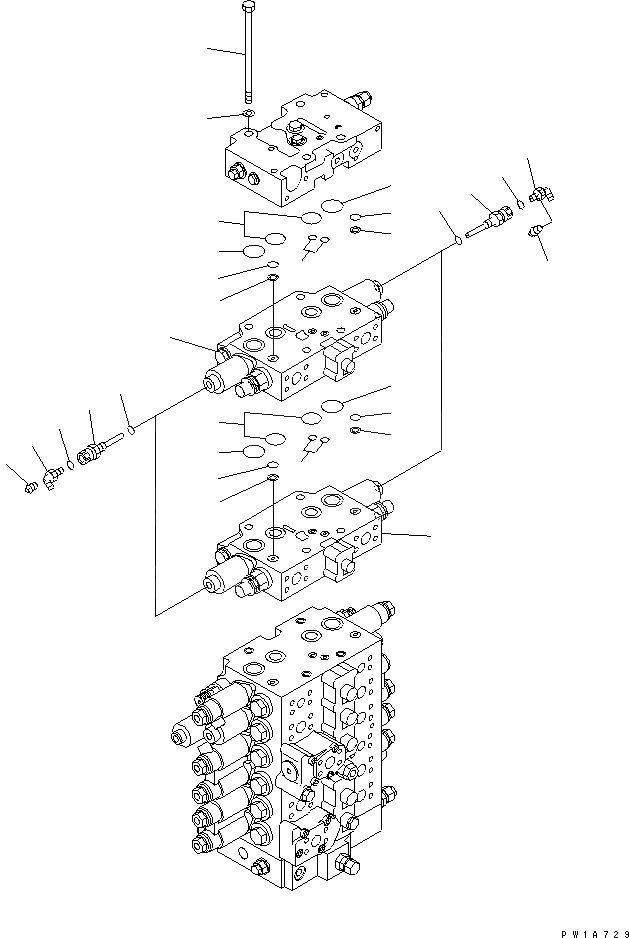 Схема запчастей Komatsu PC228US-3 - ОСНОВН. КЛАПАН (СОЕДИНИТЕЛЬН. ЧАСТИ) ( АКТУАТОР) (КОМПЛЕКТ)(№-) ГИДРАВЛИКА