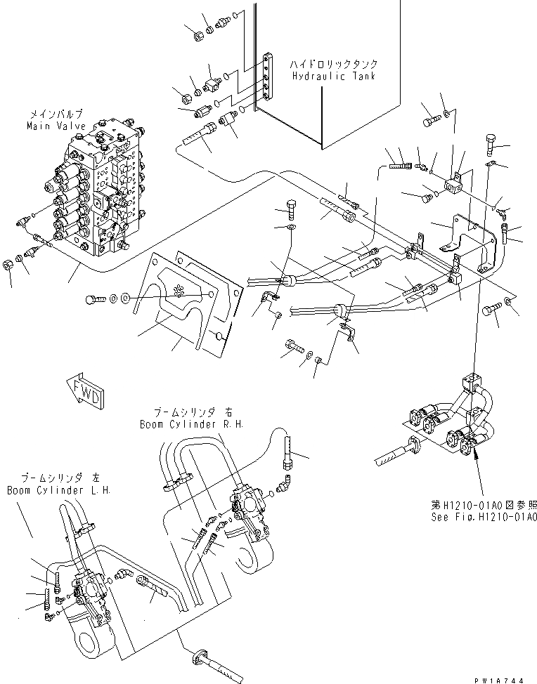 Схема запчастей Komatsu PC228US-3 - КЛАПАН ПЕРЕГРУЗКИ(№-) ГИДРАВЛИКА