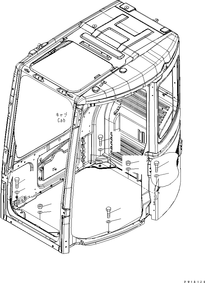 Схема запчастей Komatsu PC228US-3 - КАБИНА (ЧАСТИ Д/УСТАНОВКИ) (КРОМЕ ЯПОН.)(№9-) КАБИНА ОПЕРАТОРА И СИСТЕМА УПРАВЛЕНИЯ