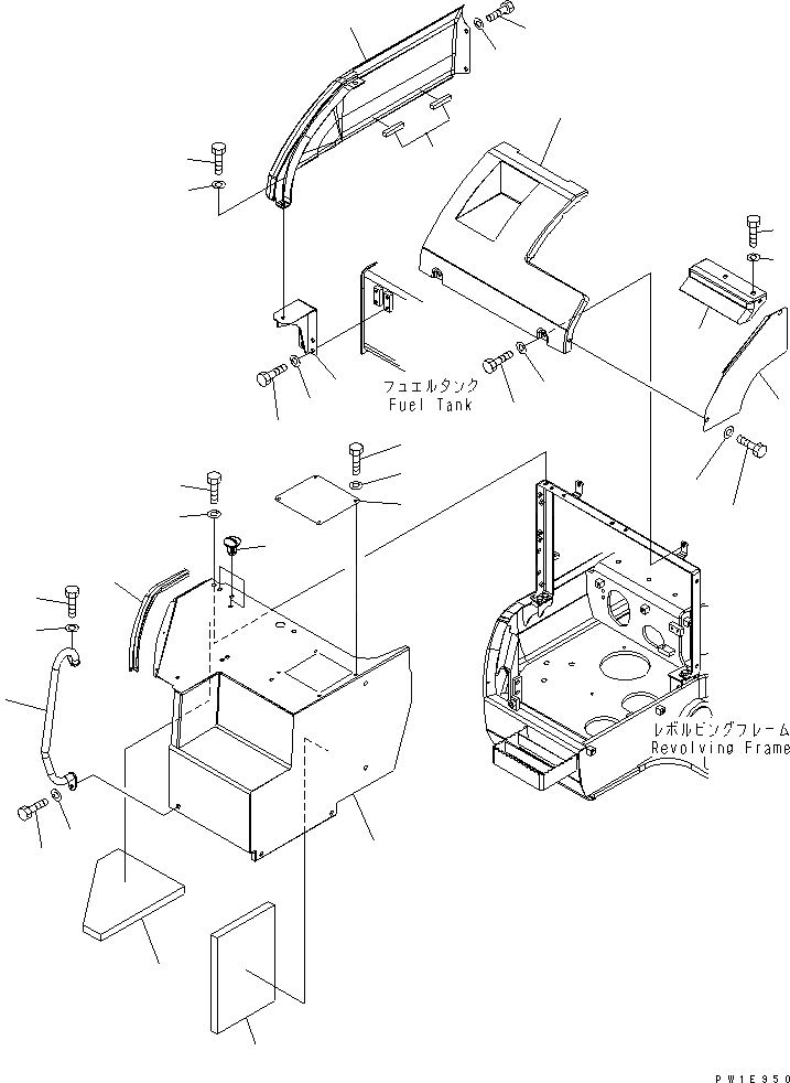 Схема запчастей Komatsu PC228US-3 - ПЕРЕДН. КРЫШКА(COVER) (/) (YELНИЗ.) ( АКТУАТОР) (ДЛЯ ПОДЪЕМА РУКОЯТИ)(№7-) ЧАСТИ КОРПУСА