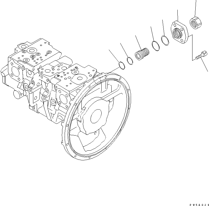 Схема запчастей Komatsu PC228US-3 - ОСНОВН. НАСОС (/)(№-) ОСНОВН. КОМПОНЕНТЫ И РЕМКОМПЛЕКТЫ