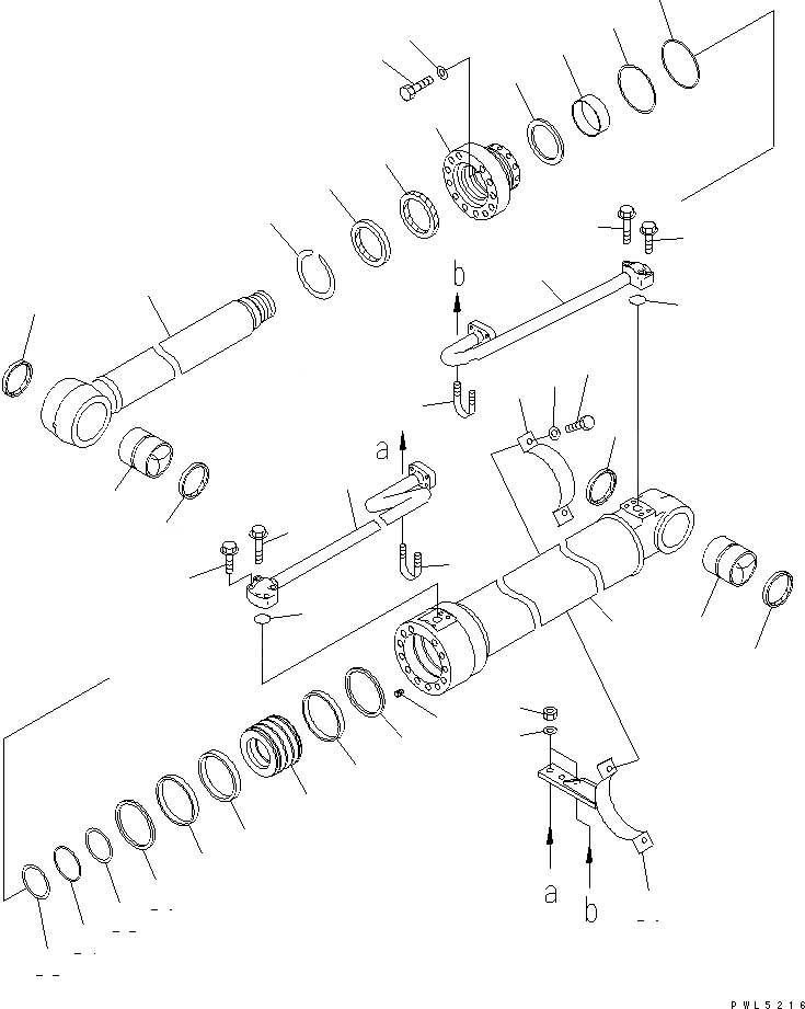 Схема запчастей Komatsu PC228US-3 - ЦИЛИНДР СТРЕЛЫ(YELНИЗ.)(№-) ОСНОВН. КОМПОНЕНТЫ И РЕМКОМПЛЕКТЫ