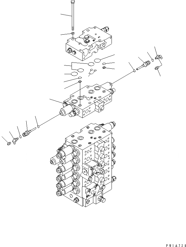Схема запчастей Komatsu PC228USLC-3U - ОСНОВН. КЛАПАН (СОЕДИНИТЕЛЬН. ЧАСТИ) ( АКТУАТОР) (КОМПЛЕКТ)(№-) ГИДРАВЛИКА