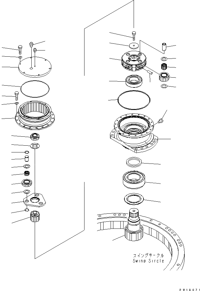 Схема запчастей Komatsu PC228USLC-3U - МЕХАНИЗМ ПОВОРОТА (ПОСТАВЛЯЕТСЯ ОТДЕЛЬНО)(№-) ОСНОВН. КОМПОНЕНТЫ И РЕМКОМПЛЕКТЫ