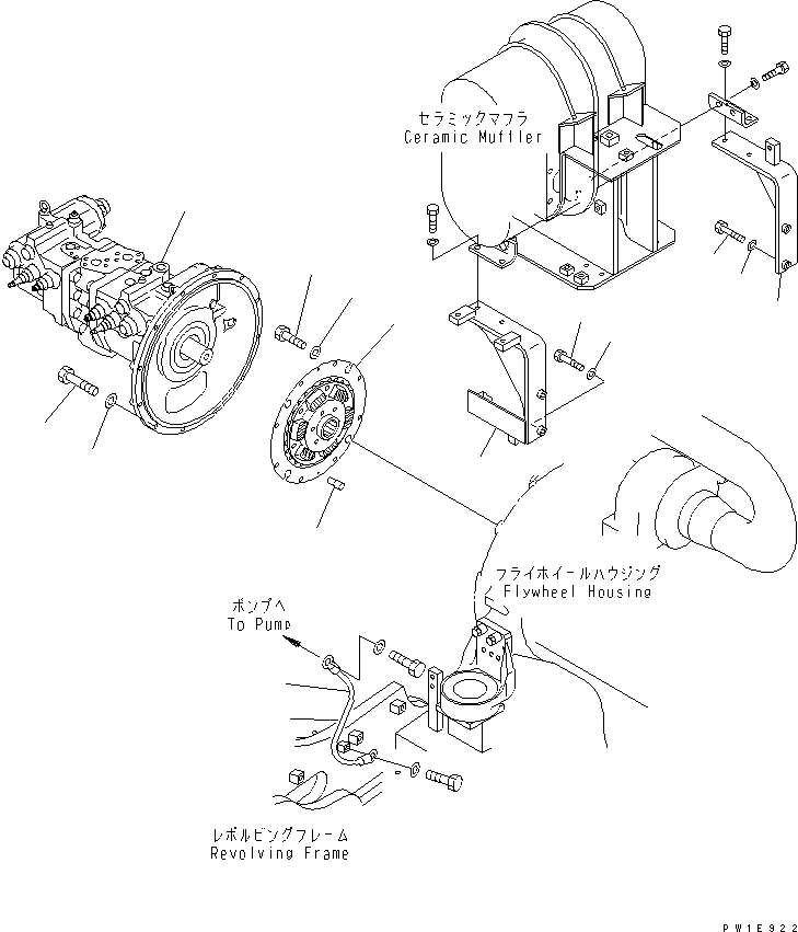 Схема запчастей Komatsu PC228US-1-TN - ДЕМПФЕР И НАСОС(№79-) КОМПОНЕНТЫ ДВИГАТЕЛЯ