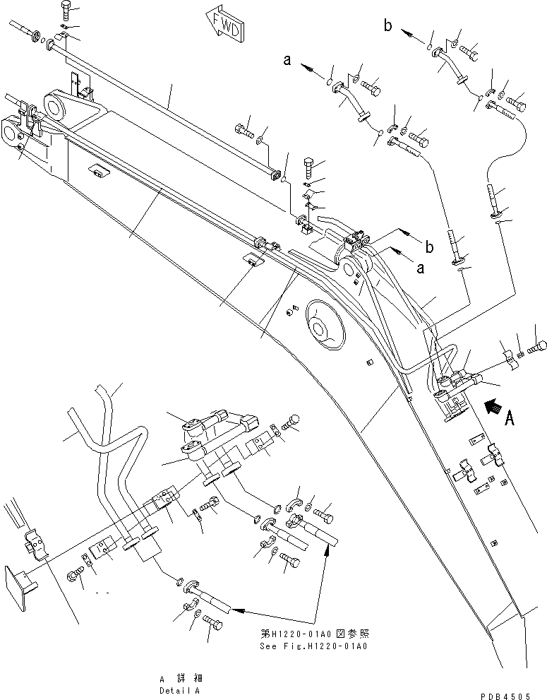 Схема запчастей Komatsu PC228US-1-TN - MONO-СТРЕЛА (.8M) (ЦИЛИНДР РУКОЯТИ И ЦИЛИНДР КОВША) РАБОЧЕЕ ОБОРУДОВАНИЕ