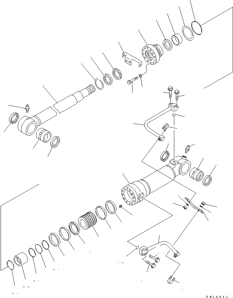 Схема запчастей Komatsu PC228US-1-TN - ЦИЛИНДР ОТВАЛА ОСНОВН. КОМПОНЕНТЫ И РЕМКОМПЛЕКТЫ