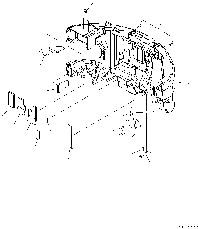 Схема запчастей Komatsu PC228USLC-3S - ПРОТИВОВЕС (KG) (YELНИЗ.)(№-7) ЧАСТИ КОРПУСА