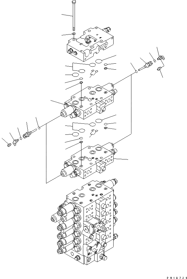 Схема запчастей Komatsu PC228US-3-AA - ОСНОВН. КЛАПАН (СОЕДИНИТЕЛЬН. ЧАСТИ) ( АКТУАТОР) (КОМПЛЕКТ)(№-) ГИДРАВЛИКА