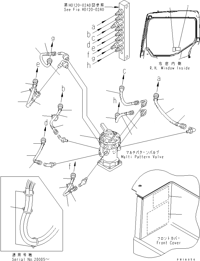 Схема запчастей Komatsu PC228US-3-AA - MULTI PATTERN (ШЛАНГИ И ПЛАСТИНА)(№-) ГИДРАВЛИКА