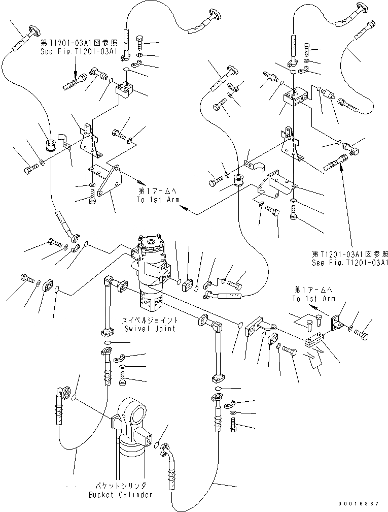 Схема запчастей Komatsu PC228US-3-AA - ROTATION РУКОЯТЬ (ТРУБЫ) (BLUE)(№-) РАБОЧЕЕ ОБОРУДОВАНИЕ