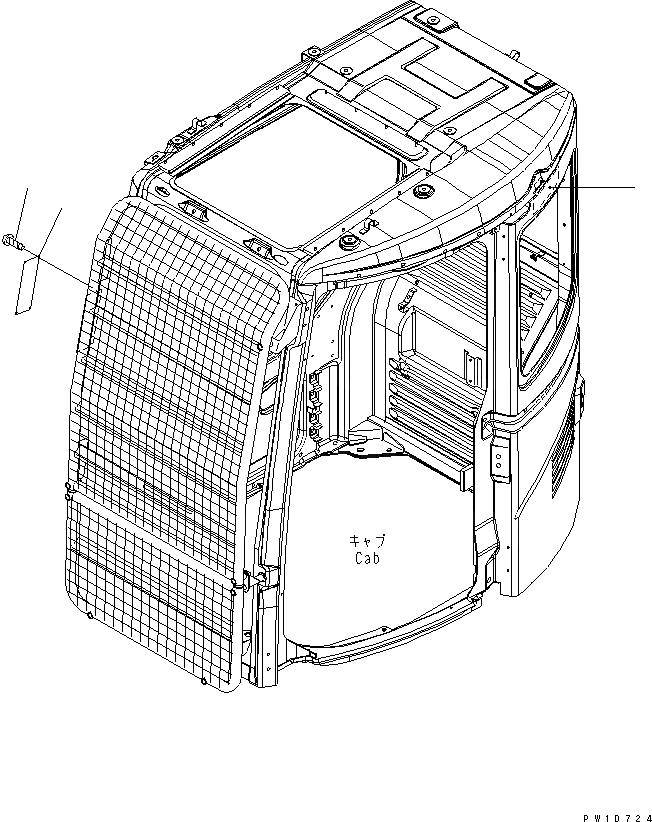 Схема запчастей Komatsu PC228US-3-AA - ПРЕДУПРЕЖДАЮЩ. МАРКИРОВКА (ДЛЯ ФРОНТАЛЬН. ЗАЩИТЫ)(№-) МАРКИРОВКА