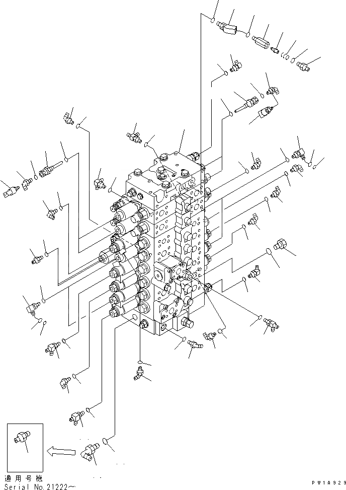 Схема запчастей Komatsu PC228USLC-3 - ОСНОВН. КЛАПАН (СОЕДИНИТЕЛЬН. ЧАСТИ) ( АКТУАТОР) (ЕС. СПЕЦ-Я.)(№-) ГИДРАВЛИКА