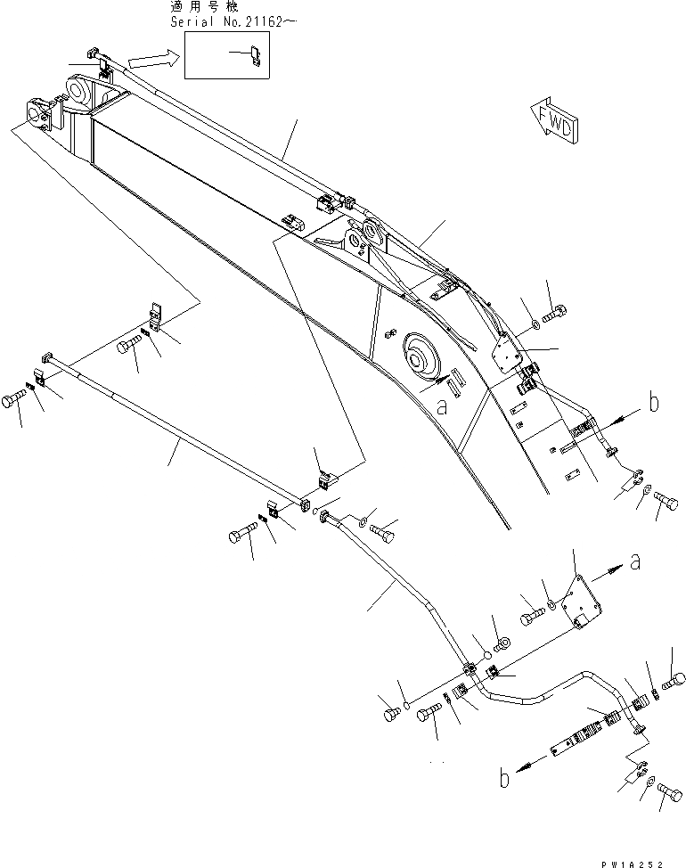 Схема запчастей Komatsu PC228US-3-AP - СТРЕЛА (.7M) (ДОПОЛН. ГИДРОЛИНИЯ) (ДЛЯ ПОДЪЕМА РУКОЯТИ) (BLUE)(№-) РАБОЧЕЕ ОБОРУДОВАНИЕ