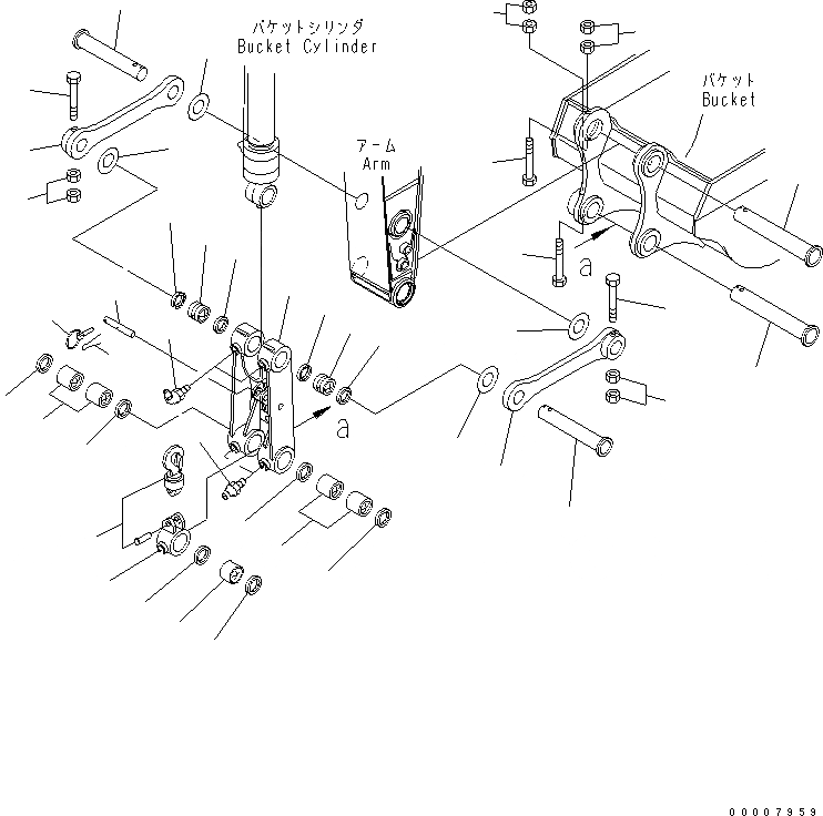 Схема запчастей Komatsu PC228US-3-AP - РУКОЯТЬ (.9M) (СОЕДИНЕНИЕ КОВША) (ДЛЯ ПОДЪЕМА РУКОЯТИ) (BLUE)(№-) РАБОЧЕЕ ОБОРУДОВАНИЕ