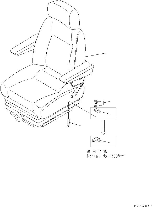 Схема запчастей Komatsu PC228US-2 - СИДЕНЬЕ ОПЕРАТОРА (ПОДВЕСКА)(№-) КАБИНА ОПЕРАТОРА И СИСТЕМА УПРАВЛЕНИЯ