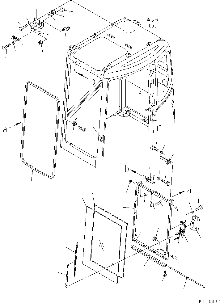 Схема запчастей Komatsu PC228US-2 - КАБИНА (СДВИГ. ВВЕРХ ОКНА) (ДЛЯ ЕС)(№-) ОСНОВН. КОМПОНЕНТЫ И РЕМКОМПЛЕКТЫ