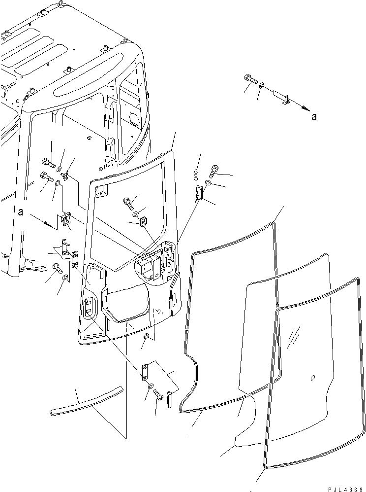 Схема запчастей Komatsu PC228US-2 - КАБИНА (ДВЕРЬ)(№89-) КАБИНА ОПЕРАТОРА И СИСТЕМА УПРАВЛЕНИЯ