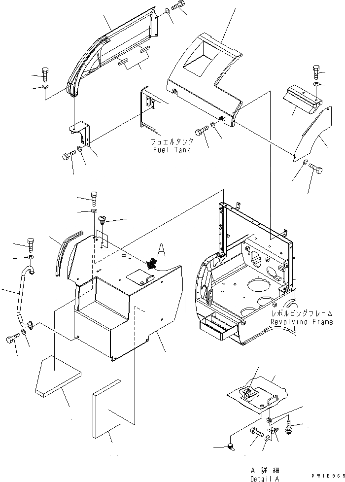 Схема запчастей Komatsu PC228US-3-YA - ПЕРЕДН. КРЫШКА(COVER) (/) (С 2-СЕКЦИОНН. СТРЕЛА И ROTATION РУКОЯТЬ) (YELНИЗ.)(№-7) ЧАСТИ КОРПУСА