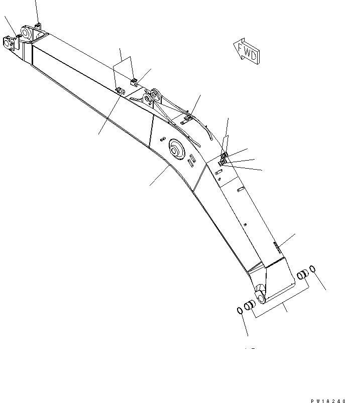 Схема запчастей Komatsu PC228US-3-YA - СТРЕЛА (.7M) (YELНИЗ.)(№-) РАБОЧЕЕ ОБОРУДОВАНИЕ