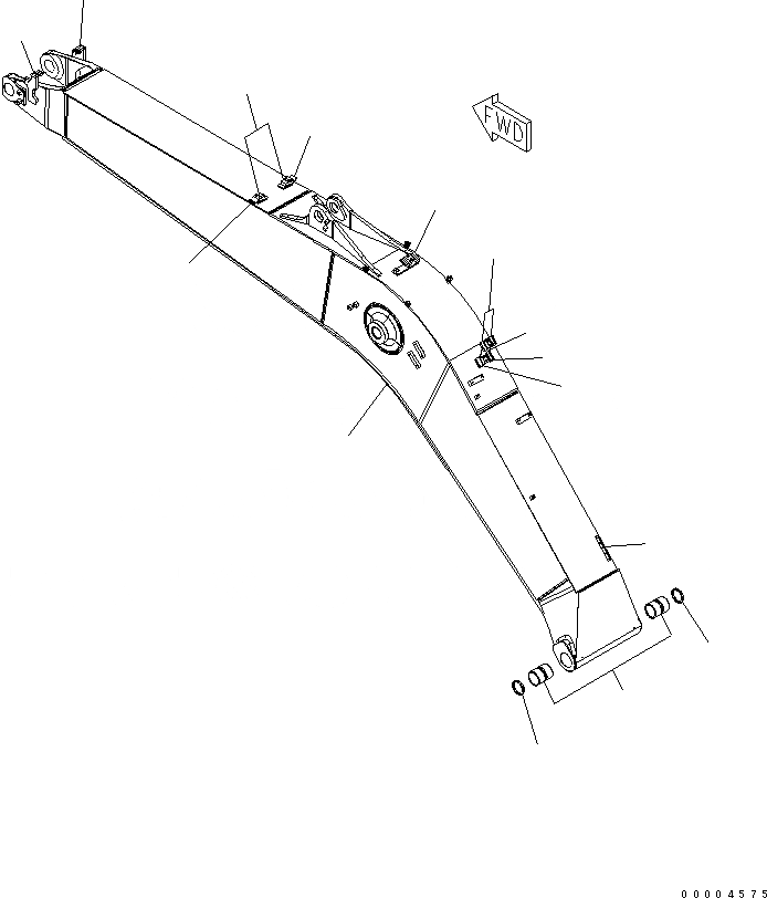 Схема запчастей Komatsu PC228US-3-YA - СТРЕЛА (.7M) (YELНИЗ.)(№9-) РАБОЧЕЕ ОБОРУДОВАНИЕ