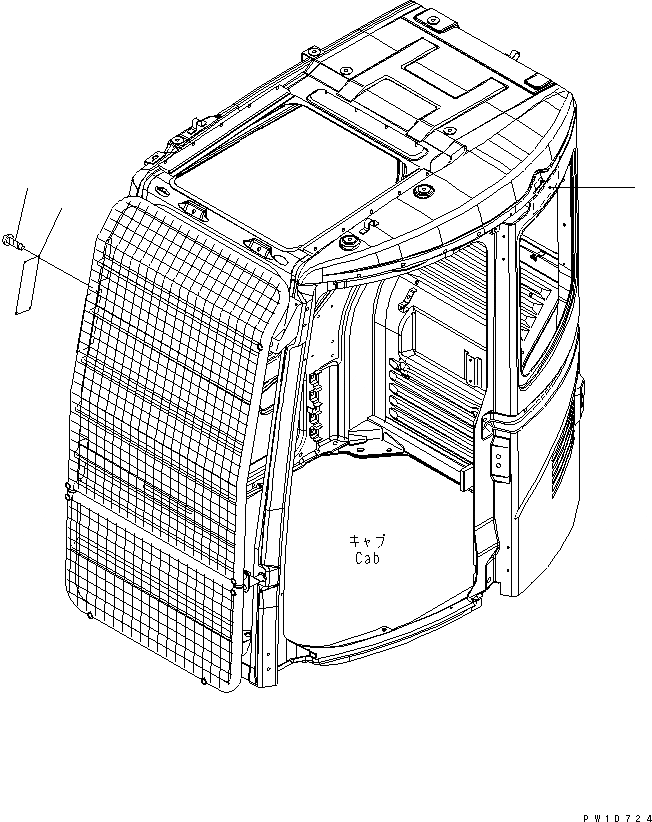 Схема запчастей Komatsu PC228US-3-YA - ПРЕДУПРЕЖДАЮЩ. МАРКИРОВКА (ДЛЯ ФРОНТАЛЬН. ЗАЩИТЫ)(№-) МАРКИРОВКА