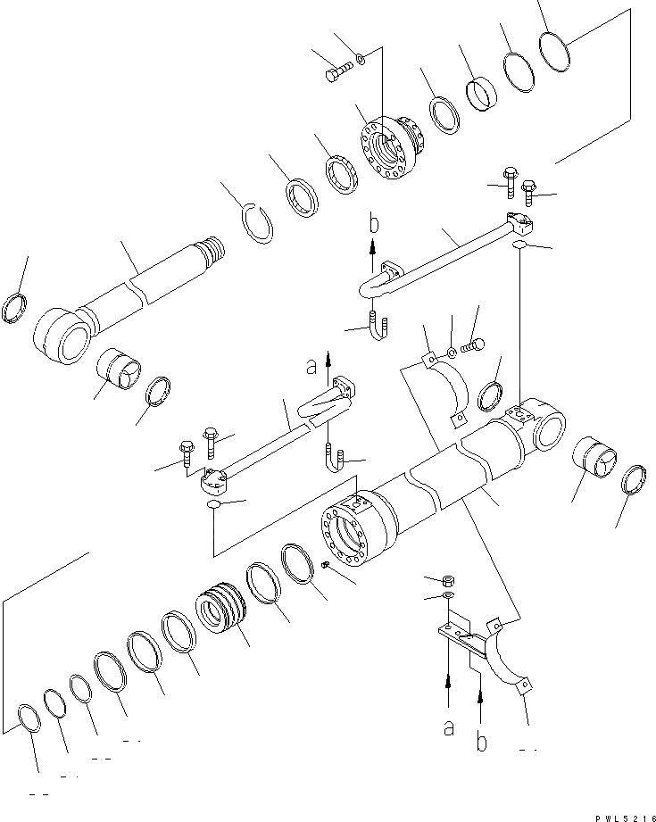 Схема запчастей Komatsu PC228US-3-YA - ЦИЛИНДР СТРЕЛЫ(YELНИЗ.)(№-) ОСНОВН. КОМПОНЕНТЫ И РЕМКОМПЛЕКТЫ