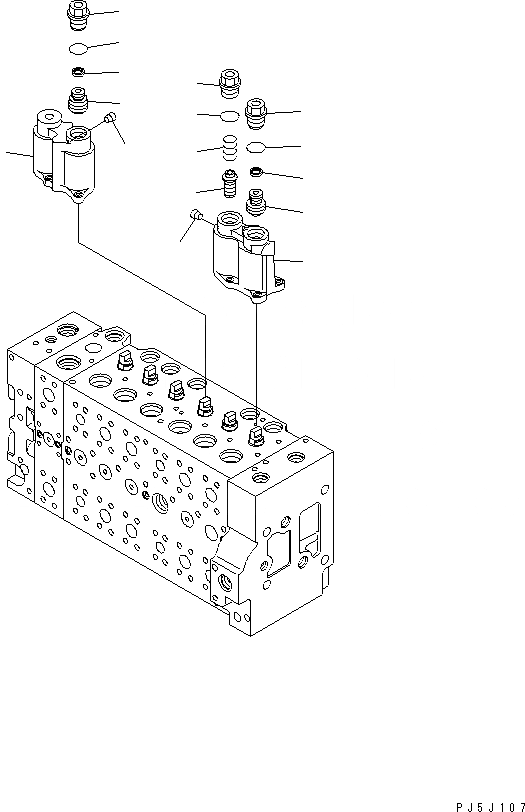 Схема запчастей Komatsu PC228US-3-YA - ОСНОВН. КЛАПАН (-АКТУАТОР) (/9) (2-СЕКЦИОНН. СТРЕЛА¤ ROTATION РУКОЯТЬ)(№-) ОСНОВН. КОМПОНЕНТЫ И РЕМКОМПЛЕКТЫ