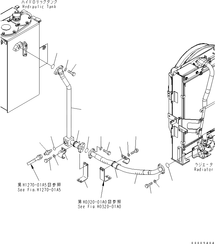 Схема запчастей Komatsu PC228US-3 - ВОЗВРАТНАЯ ЛИНИЯ(ДЛЯ ЕС) ГИДРАВЛИКА