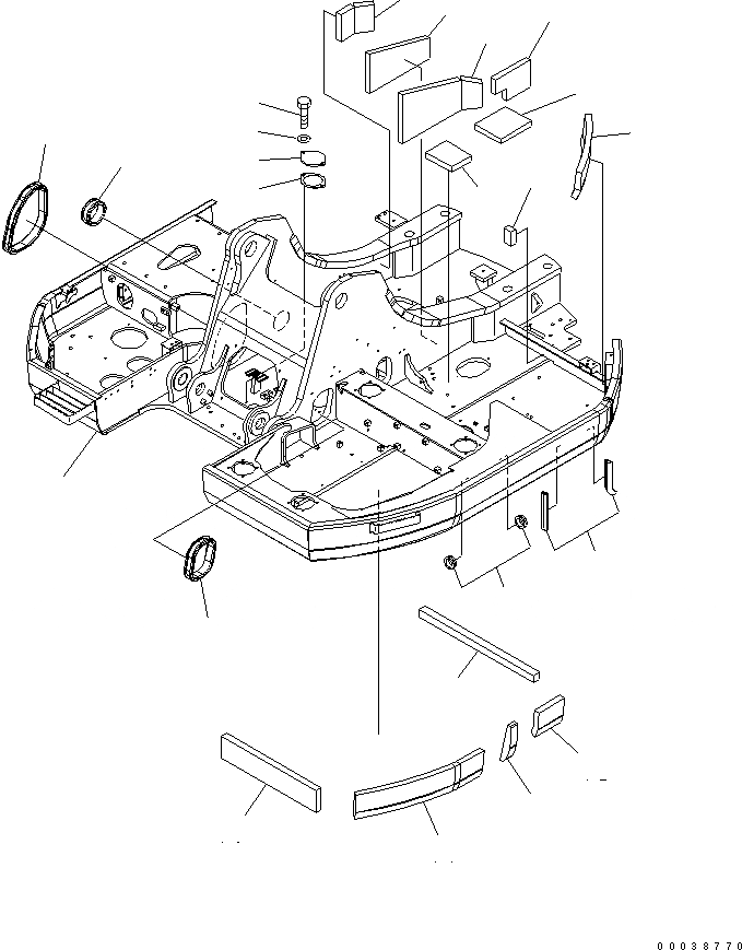 Схема запчастей Komatsu PC228US-3 - ОСНОВНАЯ РАМА (YELНИЗ.) (ЕС НОВ. NOISE ПОНИЖАЮЩ. ARRANGEMENT)(№9-) ОСНОВНАЯ РАМА И ЕЕ ЧАСТИ