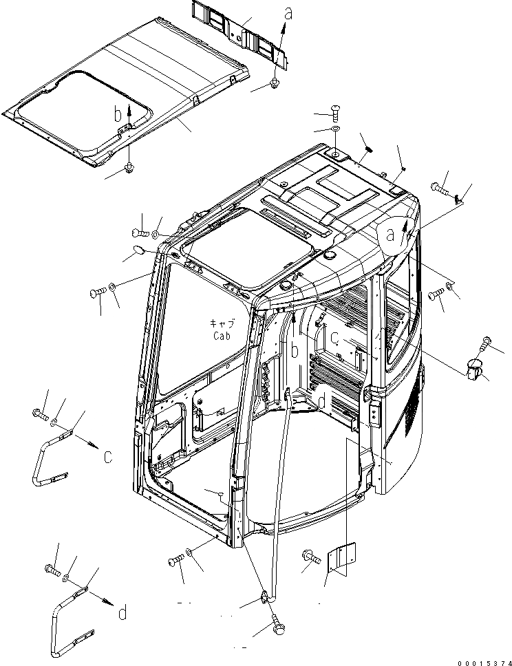 Схема запчастей Komatsu PC228US-3 - КАБИНА (АКСЕССУАРЫ) (БЕЗ KOMTRAX) КАБИНА ОПЕРАТОРА И СИСТЕМА УПРАВЛЕНИЯ